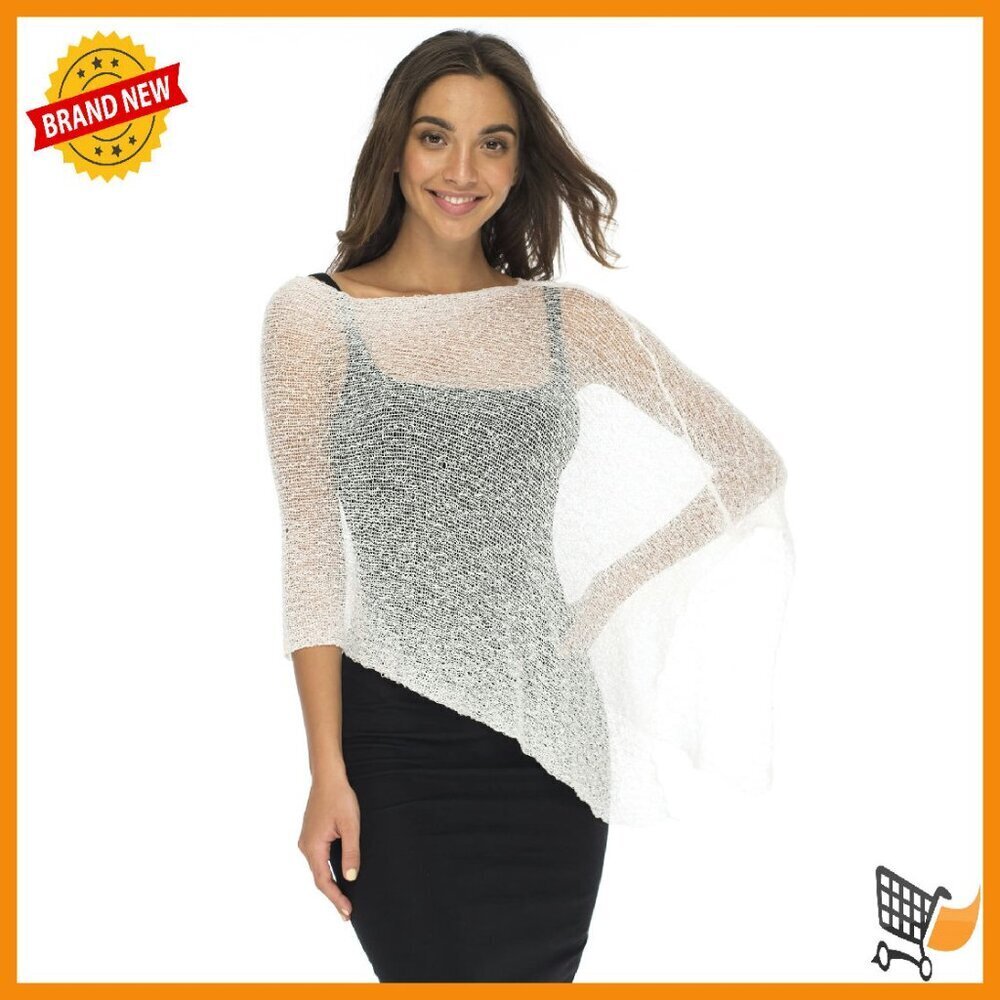Sheer Knit Poncho Shrug Pullover Lightweight Summer Cover Up